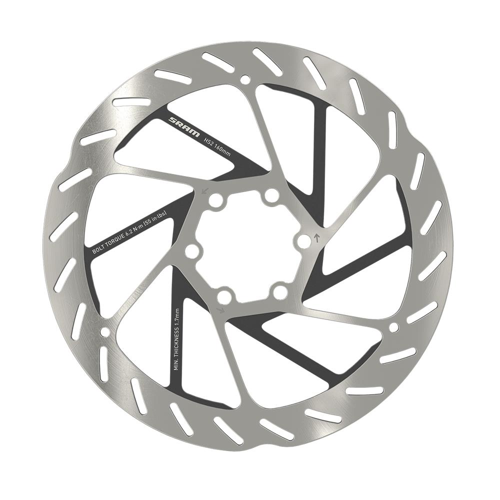 SRAM ROTOR - HS2 6-bolt (includes Steel rotor bolts) Rounded