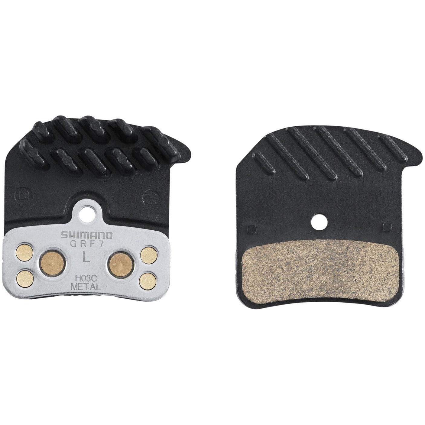 SHIMANO H03C-MF Disc Pads (Sintered Pad, Alloy Back w/ Cooling Fins)