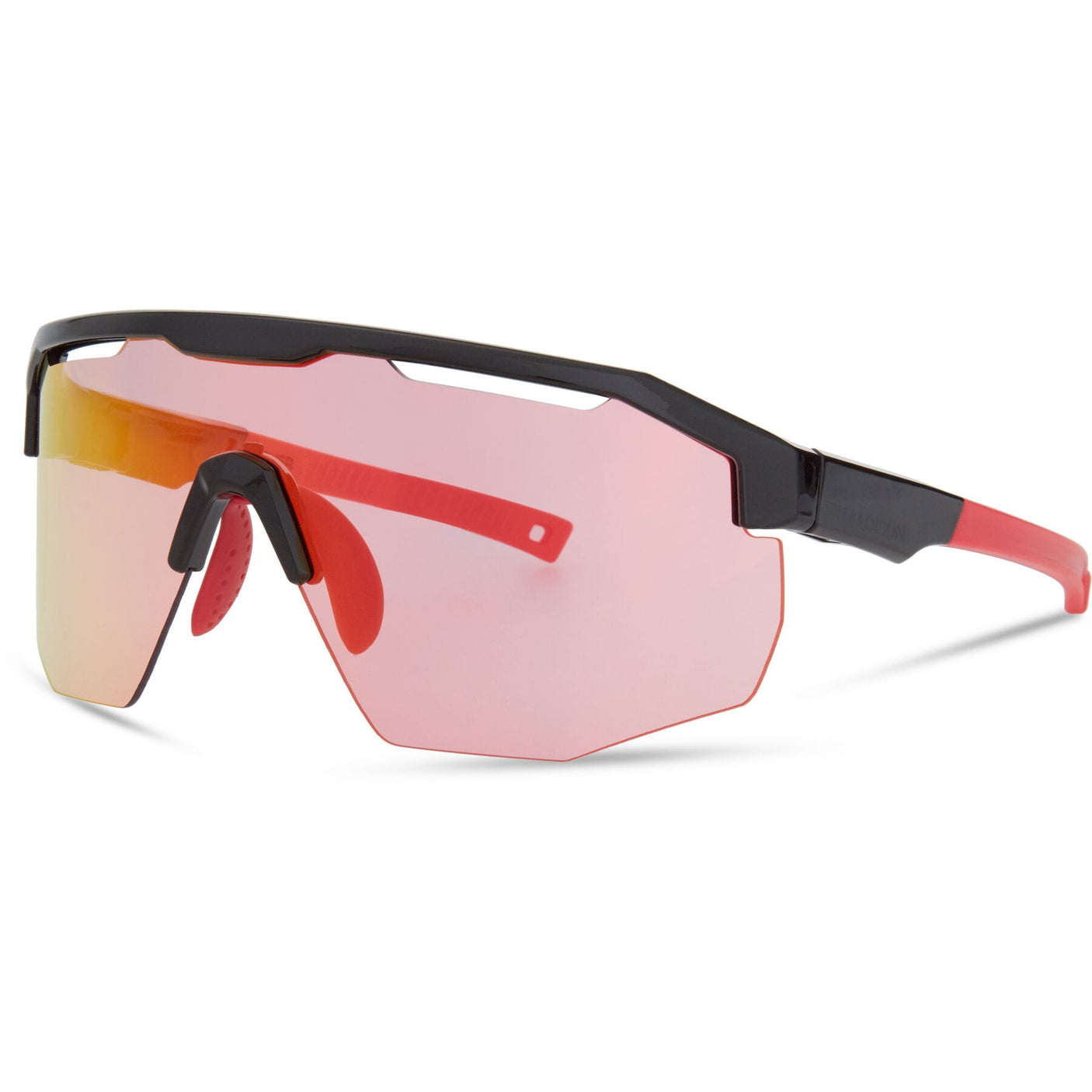MADISON Cipher Gloss Black Sunglasses -(Pink Rose Mirror Lens)