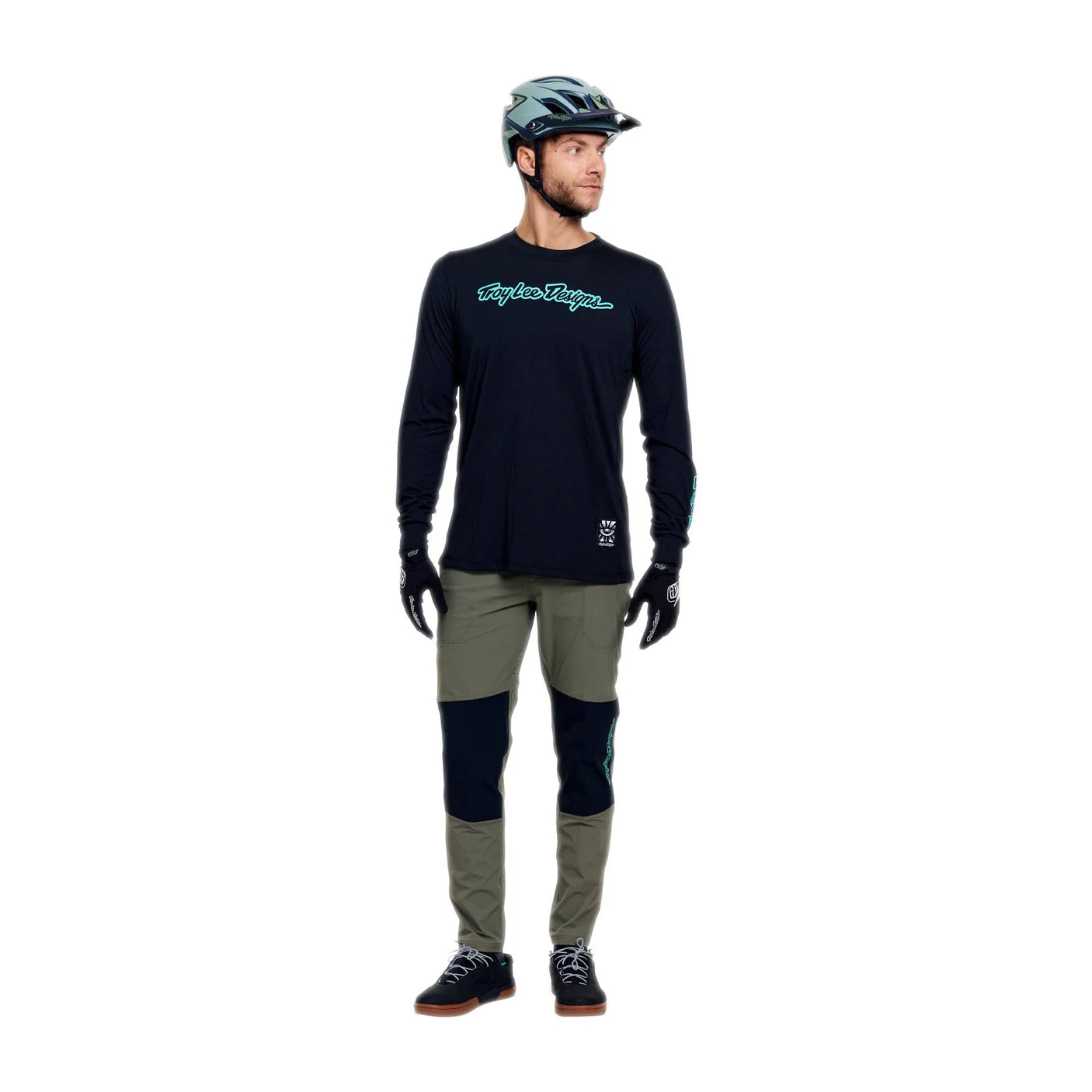 Skyline Ride LS Tee Signature Black/ Real teal